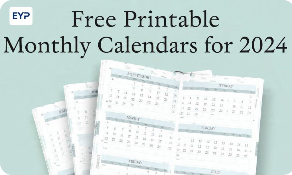 Free Printable Monthly Calendars for 2024
