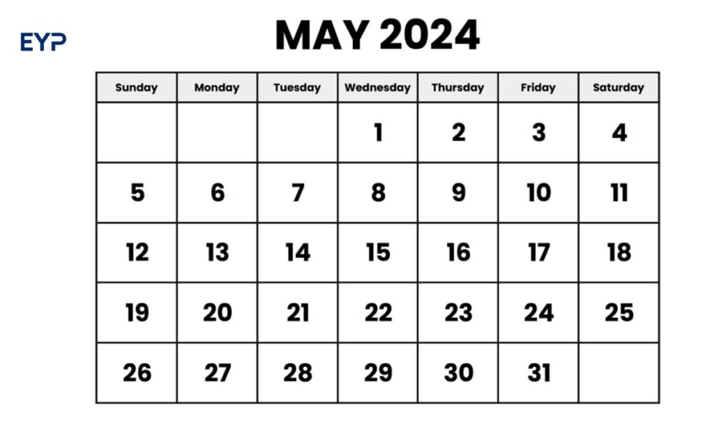May Printable Calendar 2024